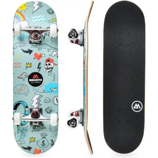 Magneto Skateboard | Maple Wood | ABEC 5 Bearings | Double Kick Concave Deck | For Beginners, Teens (Mashup) image {8}