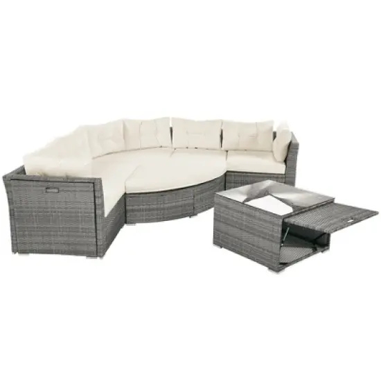 9-Piece Outdoor Patio Sectional Sofa Set with Coffee Table, Free Combination image {14}