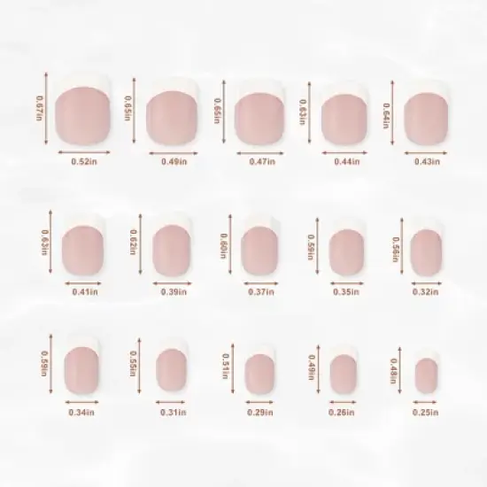 Unique Bargains Square French DIY Nail Tips 15 Sizes 240 Pcs image {5}