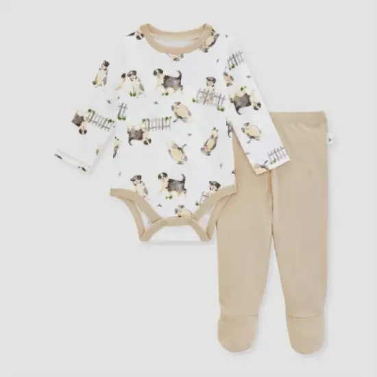 Burt's Bees Baby&reg; Baby Boys' Sheep Dog Bodysuit & Pants Set - Beige image {2}