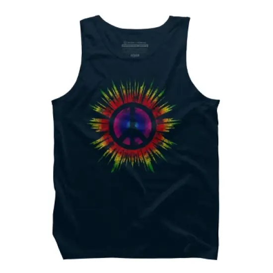 Men's Design By Humans Tie Dye Peace Sign By Mel00 Tank Top image {6}