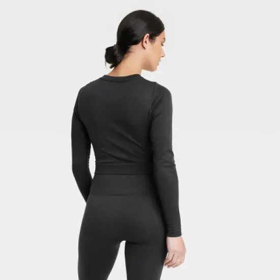 Women's Seamless Long Sleeve Crop Top - All in Motion&trade; image {1}