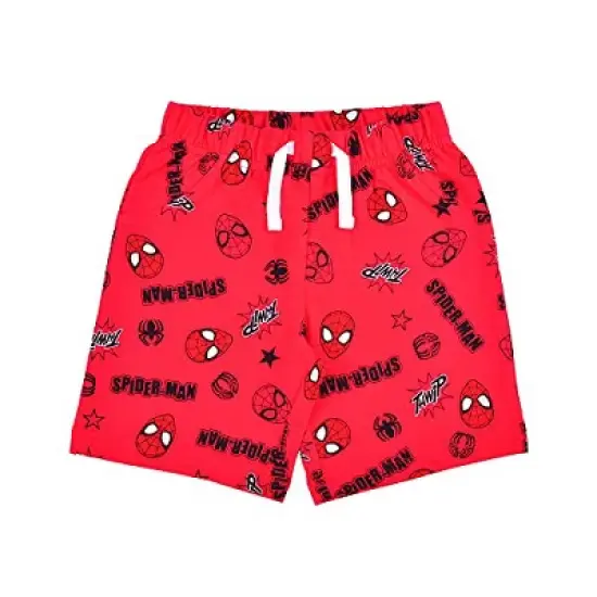 Marvel Boy's 2-Pack Spider-Man Printed Drawstring Play Shorts Set For Toddlers image {1}