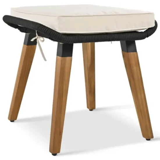 Whisen 5-Piece Outdoor Furniture Bistro Sets, Patio Conversation Set With Wicker Cool Bar Table and Ottomans image {11}