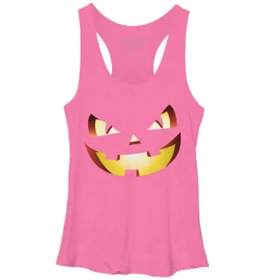 Women's Design By Humans Halloween Pumpkin Evil Smiley Face By artdim Racerback Tank Top image {4}