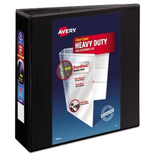 Avery Heavy-Duty View Binder w/Locking 1-Touch EZD Rings 3" Cap Black 79693 image {5}