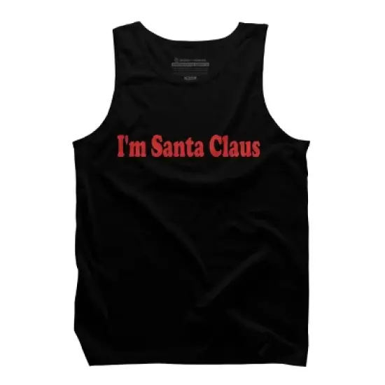 Men's Design By Humans Christmas I'm Santa Claus Text By BenX Tank Top image {4}