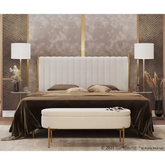 King Chloe Steel/Velvet Upholstered Headboard - LumiSource image {8}