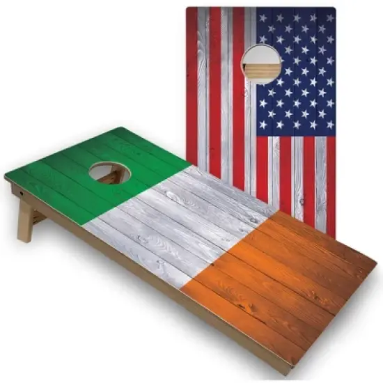 Skip's Garage Ireland & USA Flag Cornhole Board Set, Includes 2 Boards, 8 Bags image {5}
