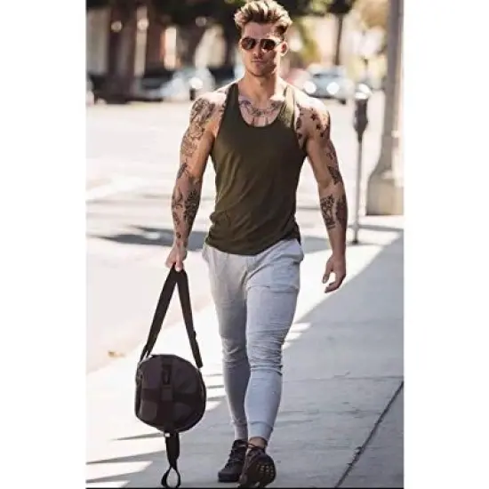 COOFANDY Men's 3 Pack Tank Tops Cotton Performance Sleeveless Casual Classic T Shirts S-XXL image {3}