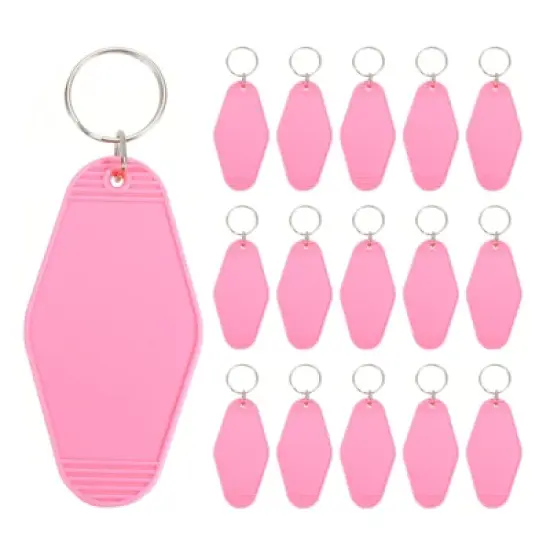 Unique Bargains Blank Vintage Motel Keychain for DIY Ornament Backpack Label 16 Pcs image {4}