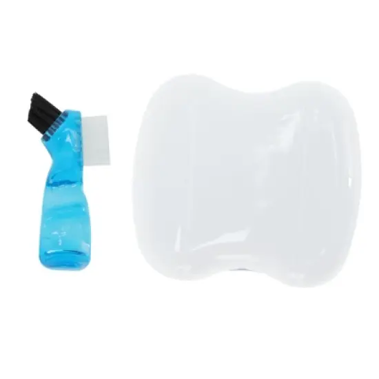 Unique Bargains Denture Bath Case Cup with Denture Cleaner Brush 1 Set image {4}