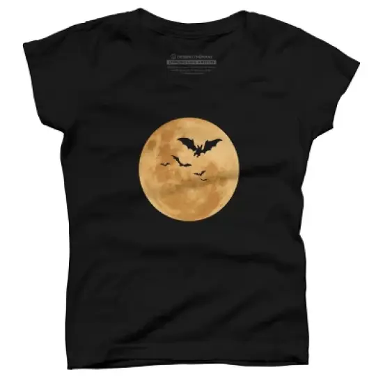 Girl's Design By Humans Halloween - Moon By MonkeyStore T-Shirt image {3}
