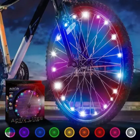 Activ Life Bike Wheel Lights, for Kids & Teen Gifts; Best Spring Break Essentials with Battery Included - 1 Tire Pack, Galactic image {6}