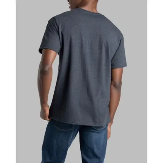 Fruit Of The Loom Mens Eversoft Short Sleeve Crew T-Shirt 2 Pack, L, J Navy image {2}