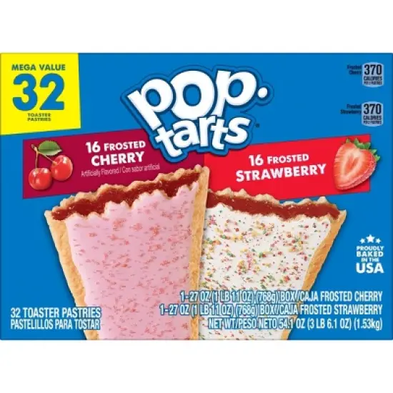 Pop-Tarts Frosted Cherry and Frosted Strawberry Pastry Variety Pack - 32ct / 54.1oz image {7}