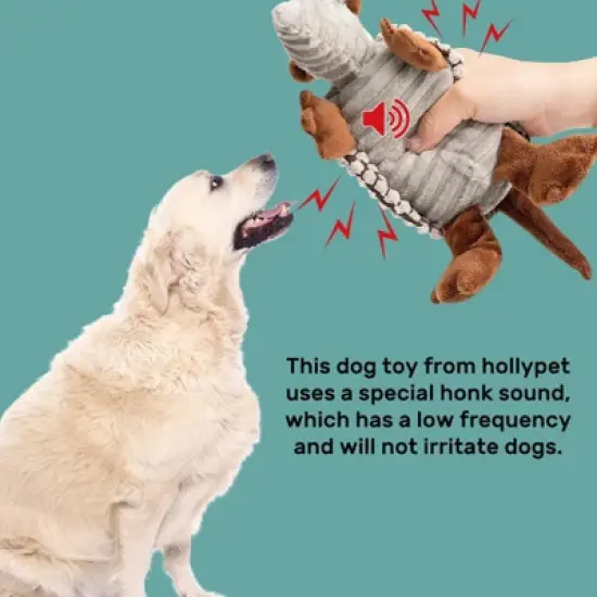 Itopfox Plush Dog Squeaky Toy Stuffed Armadillo Animal Pet Puppy Chew Toys for Small Medium Large All Breed Sizes Dogs, Gray image {1}