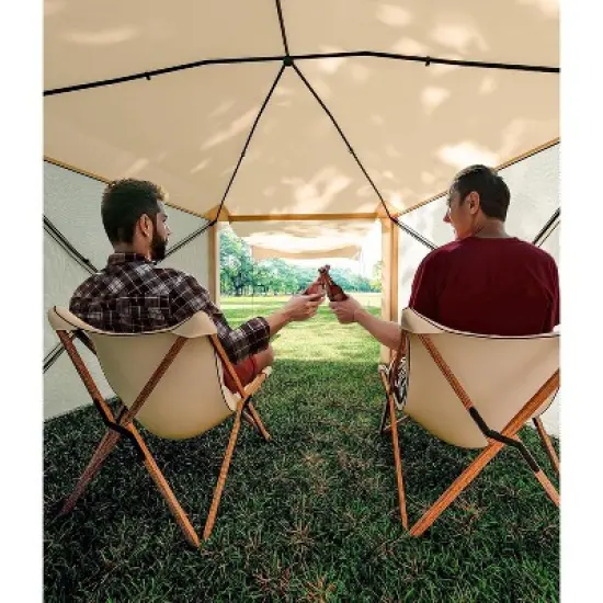 Pop-Up Screen Tent Gazebo, Pentagonal Camping Tent with 5 Sided Canopy Shelter and Made from 210 D Oxford Fabric for Patio, Backyard, and Lawn image {1}