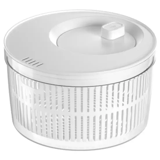 OU Salad Spinner Clear 5.8 qt - Large Vegetable Washer, Lettuce Dryer with Bowl, Lid & Storage Container, BPA Free, Easy Spin & Drain image {10}