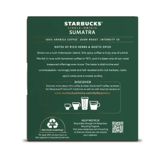 Starbucks by Nespresso Vertuo Line Single-Origin Sumatra image {8}