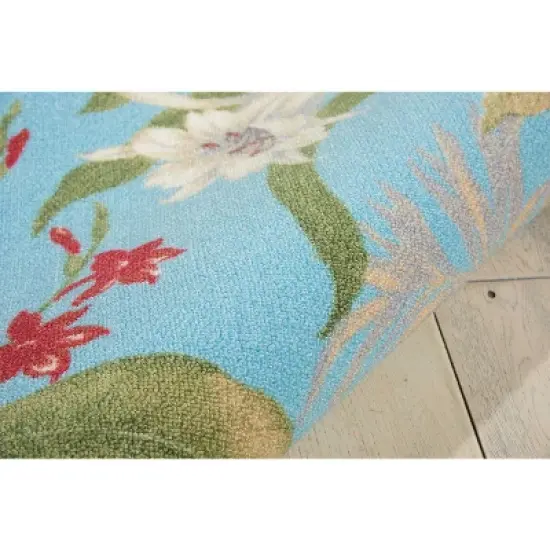 Waverly un & Shade "Wailea Coast" Aqua Indoor/Outdoor Area Rug by Nourison image {4}