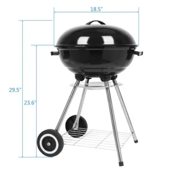 ROVSUN 18inch BBQ Charcoal Grill, Outdoor Portable Kettle Barbecue Grill with Stand, Heat Control,Camping Patio Backyard Picnic image {2}