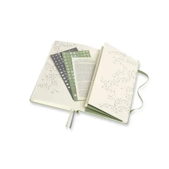 Moleskine Guided Journal 5.12"x8.25" Wellness: Hard Cover, Adult Wellness Notebook, 400 Pages, Elastic Closure, Light Green image {6}