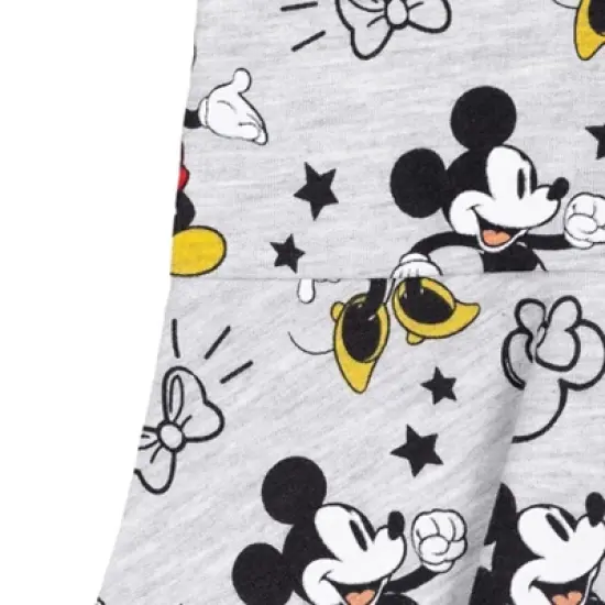 Disney Minnie Mouse Mickey Mouse Short Sleeve Dress Scrunchy Set Gray  image {5}