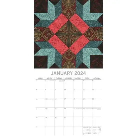 The Gifted Stationery 2024 Square Wall Calendar, Quilting, 16-Month Lifestyles Theme with 180 Reminder Stickers (12x12 In) image {1}