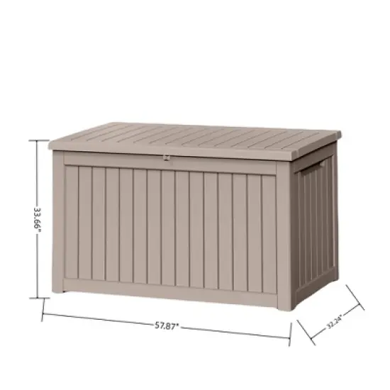 DSVIMOY Deck Boxes, 2-Piece 230 Gal Outdoor Storage Deck Box, Small Patio Storage Bin for Garden Tools, Brown, 57.87"*32.24"*33.66" image {2}