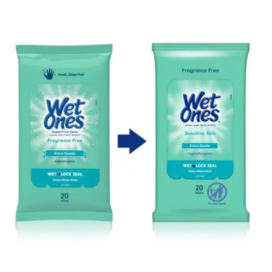Wet Ones Sensitive Skin Hand Wipes Travel Pack - Fragrance Free - 20ct image {6}