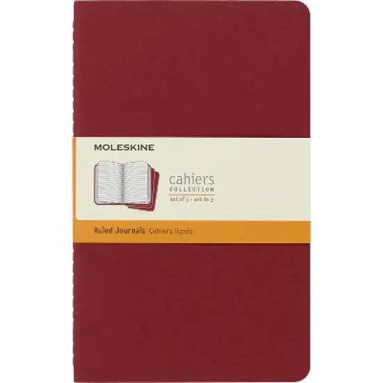 Moleskine Cahier Journals Long Ruled Cranberry Red image {5}