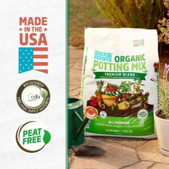 Back to the Roots 25.7qt Organic Potting Mix Premium Blend All Purpose: Soil for Flowers & House Plants, Peat-Free image {3}