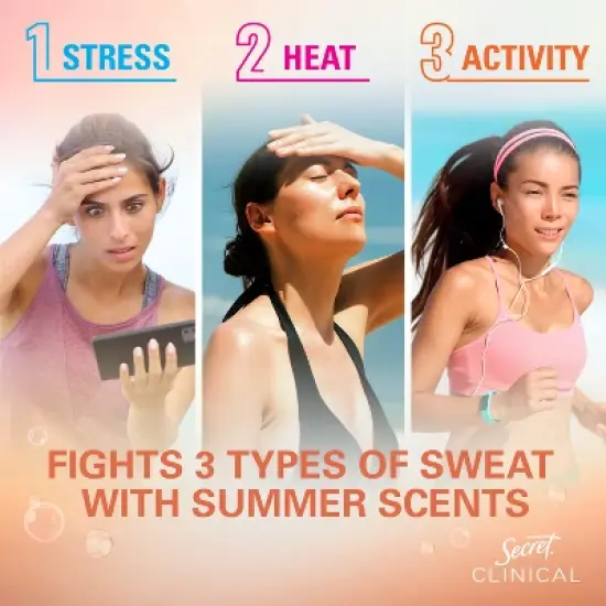 Secret Clinical Strength Invisible Solid Antiperspirant & Deodorant - Mandarin Fizz - 1.6oz image {3}