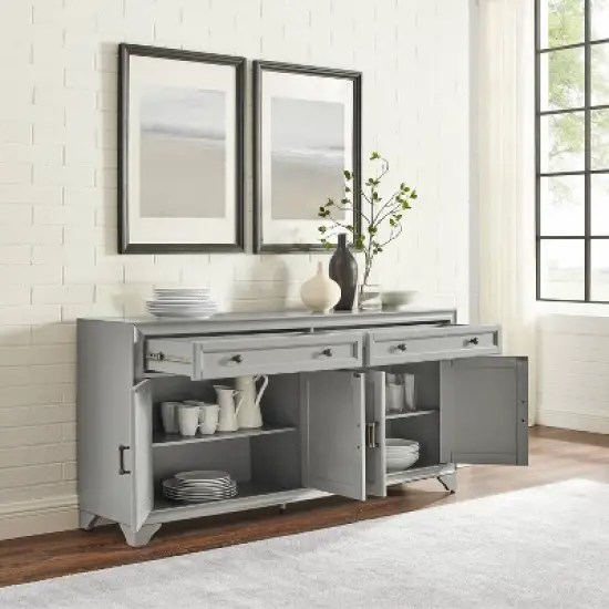 Tara Sideboard Distressed Gray - Crosley image {3}