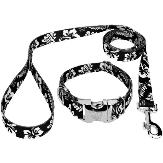 Country Brook Petz Premium Black Hawaiian Dog Collar and Leash image {8}