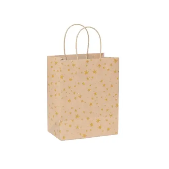 4pk Cub Gift Bags Foil Star Gold - Spritz&trade;: Small Paper Gift Bags for All Occasions, image {6}