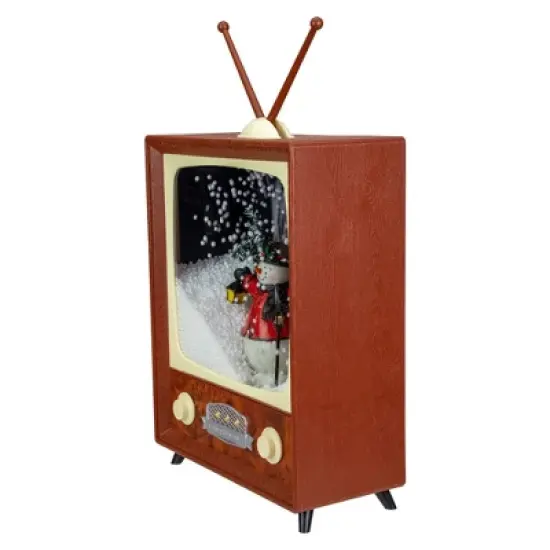 Northlight LED Lighted Musical Snowing Snowman TV Set Christmas Decoration - 12" image {2}