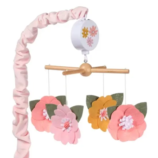 Lambs & Ivy Little Garden Felt Flowers Musical Baby Crib Mobile Soother Toy image {7}