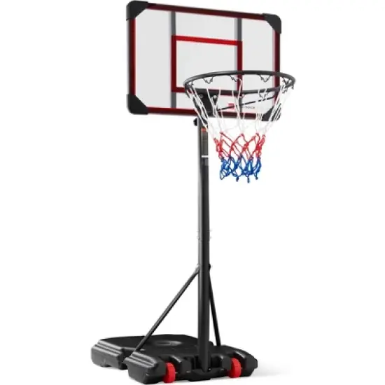 Best Choice Products Kids Height-Adjustable Basketball Hoop, Portable Game w/ 2 Wheels, Square Backboard image {7}