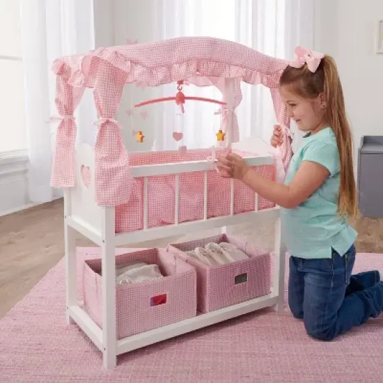 Badger Basket Doll Canopy Crib with Mobile & Storage Bins image {2}