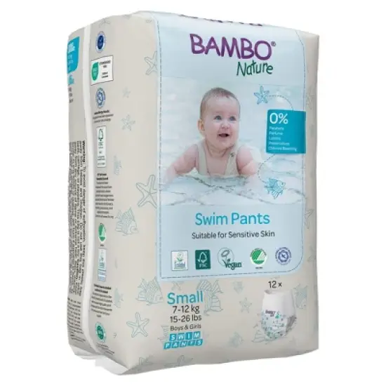 Bambo Nature Baby Swim Diaper Small, 15 to 26 lbs. 1000024401, 120 Ct image {2}