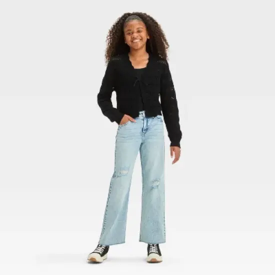 Girls' High-Rise Baggy Jeans - art class&trade; image {3}