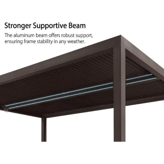 PURPLE LEAF Outdoor Louvered Pergola Sun Shade Outside Canopy with Aluminum Roof for Pool Hot Tub Backyard Garden Pavilion Patio Hardtop Gazebo image {5}