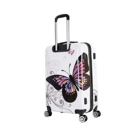 InUSA Lightweight Hardside Medium Checked Spinner Suitcase - Butterfly image {3}