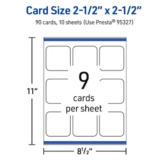 Avery 2-1/2" x 2-1/2" Rounded Corner Cards, Glossy White, 90ct image {4}