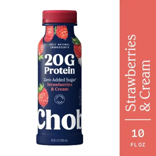 Chobani 20g Protein Strawberries and Cream Yogurt Drink - 20g Protein 10 fl oz image {1}