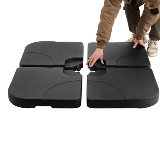 VECELO 10ft Offset Hanging Patio Umbrella with UV Protection Waterproof for Outdoor/Garden/Lawn, 8 Sturdy Ribs, Handy Crank&Cross Base, Red/Tan/White image {4}