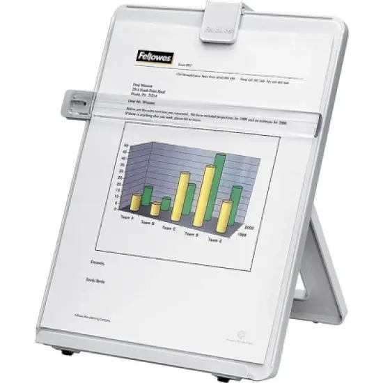 Fellowes Non-Magnetic Desktop Copyholder Plastic 125 Sheet Capacity Platinum 21103 image {2}