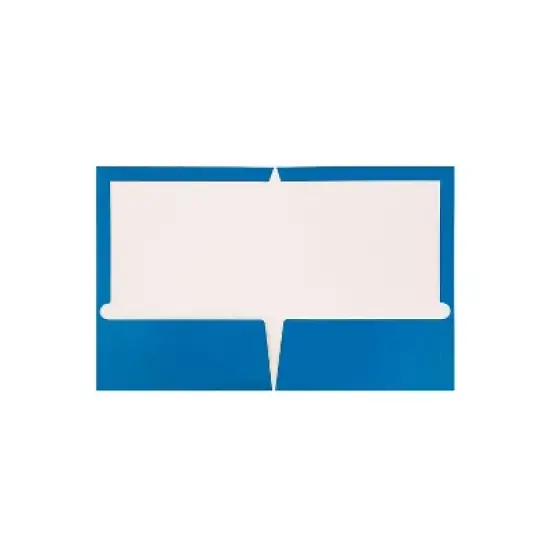 JAM Paper Glossy 2-Pocket Presentation Folder Royal Blue 100/Box AMP00334B image {1}
